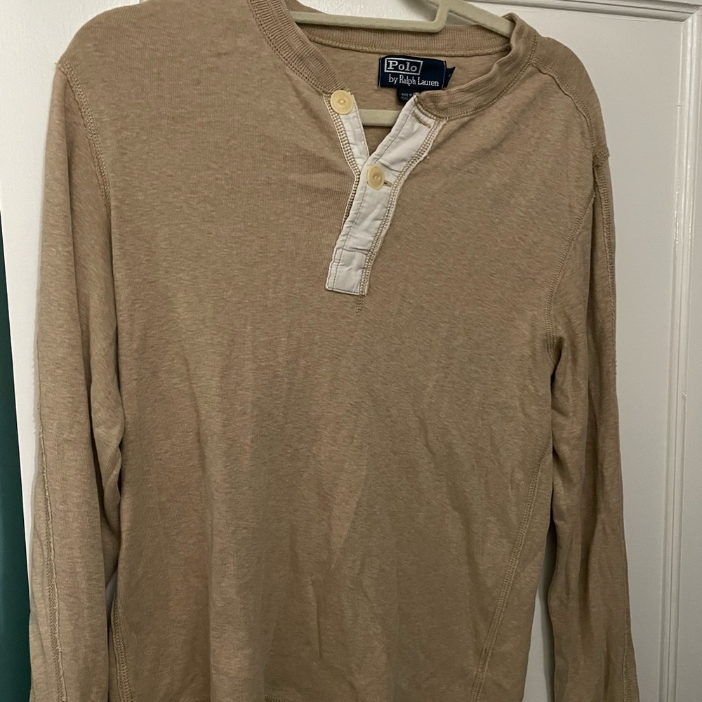 Mens tan size small Polo Ralph Lauren Henley